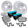 R1 98-05 Chevy Monte Carlo Front & Rear Drill/Slot Silver Rotors w/Ceramic Pads