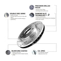 R1 03-09 Lexus GX470 Front Drilled & Slotted Silver Brake Rotor Set w/Ceramic Pads and Hardware