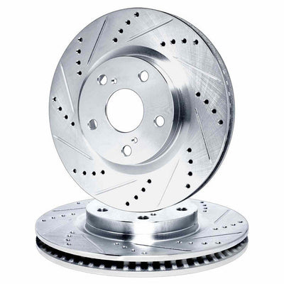 R1 68-70 Ford Fairlane Front Drilled & Slotted Silver Brake Rotor Set