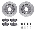 R1 08-16 Chrysler Town & Country (Van) Front Drill/Slot Silver Rotors w/Ceramic Pads