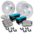R1 03-07 Honda Accord Front & Rear Drill/Slot Silver Rotors w/Ceramic Pads