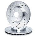 R1 17-25 BMW 840i Gran Coupe Front Drilled & Slotted Silver Brake Rotor Set