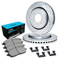 R1 15-20 Chevy Colorado Rear Drill/Slot Silver Rotors w/Ceramic Pads