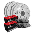 R1 03-11 Ford Crown Victoria Front & Rear Drill/Slot Silver Rotors w/Optimum Pads