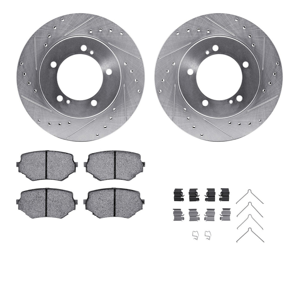 R1 99-08 Chevy Tracker Front Drill/Slot Silver Rotors w/Optimum Pads
