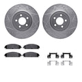 R1 05-23 Chrysler 300 Front Drilled & Slotted Silver Brake Rotor Set w/Optimum OE Pads and Hardware