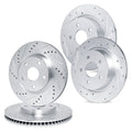 R1 96-09 Mercedes-Benz C230 Front & Rear Drilled & Slotted Silver Brake Rotor Set