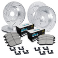 R1 12-20 Chrysler Town & Country (Van) Front & Rear Drill/Slot Silver Rotors w/Euro Ceramic Pads