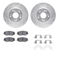 R1 03-17 Acura ILX Front Drilled & Slotted Silver Brake Rotor Set w/Ceramic Pads and Hardware