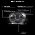 R1 13-16 Dodge Dart Front & Rear Drilled & Slotted Silver Brake Rotor Set