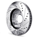 R1 07-16 Acura RDX Front Drilled & Slotted Silver Brake Rotor Set w/Ceramic Pads and Hardware