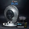 R1 14-23 Ford Fiesta Front Drilled & Slotted Silver Brake Rotor Set w/Euro Ceramic Pads and Hardware