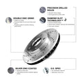 R1 14-23 Ford Fiesta Front Drilled & Slotted Silver Brake Rotor Set w/Euro Ceramic Pads and Hardware