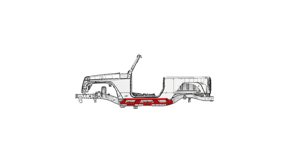 Motobilt Frame Mounted Stretch Rock Slider - Jeep JK MB1272