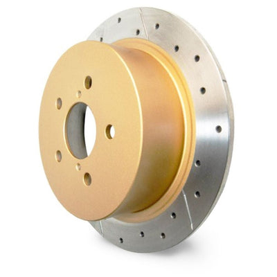 DBA 22-23 Audi A4 (w/350mm Front Rotor) Front Drilled & Slotted Street Series Rotor (w/Gold Hat)