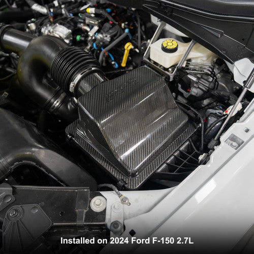 PPE Intake Air Cleaner Cover (Lid) - Ford 2.7L Ecoboost F150 2015-2026 - Carbon Fiber - Twill Weave 315001060