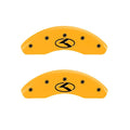 Front Set 2 Caliper Covers Engraved Front And Rear Circle K Kia Yellow Finish Black Characters 2018-2018 Kia Rio MGP Caliper Covers