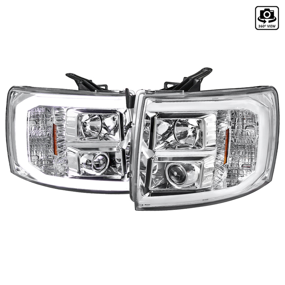 LED BAR PROJECTOR HEADLIGHTS- CHROME