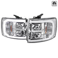 LED BAR PROJECTOR HEADLIGHTS- CHROME