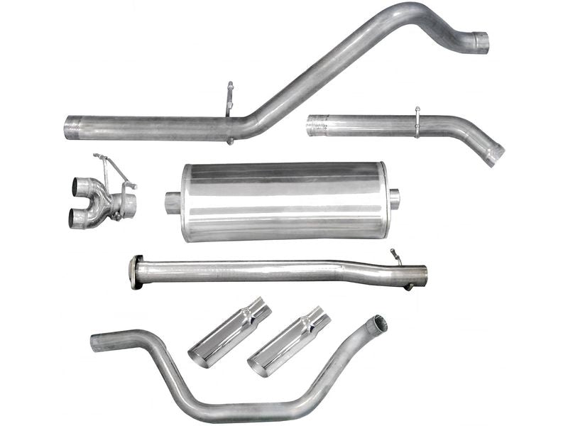 3.0 Inch Cat-Back Sport Dual Rear Exit Exhaust 4.0 Inch Slash Cut Polished Tips 07-08 Silverado Sier