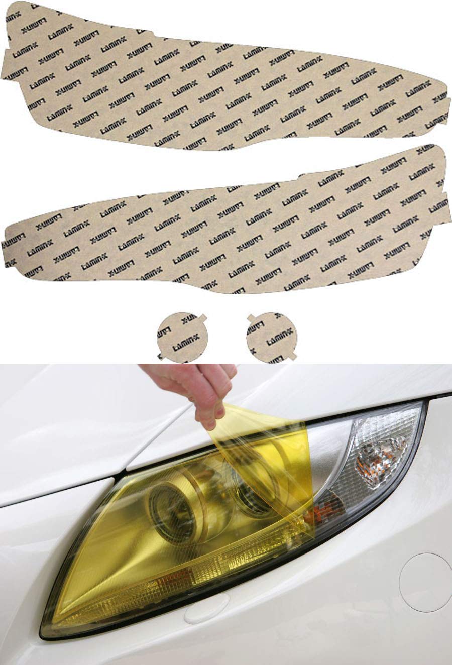 ***Discontinued***Lamin-X Mitsubishi EVO X (08-15) Yellow Headlight Covers