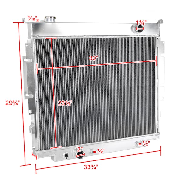 V8 DIESEL RADIATOR- 3 CORE- NOT FIT GAS ENGINE
