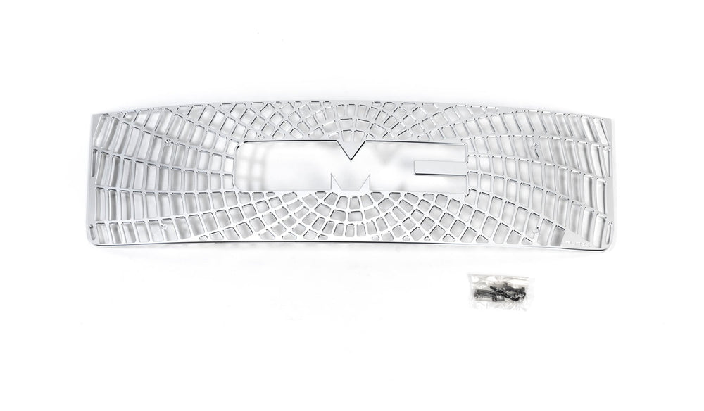 Grill Insert: 2007 GMC Sierra light duty; Liquid Spider Web Grille; solid aluminum