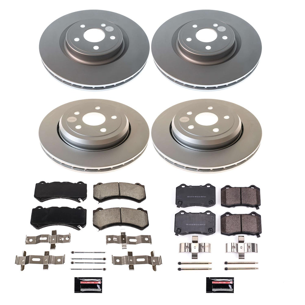Power Stop 12-17 Jeep Grand Cherokee Front & Rear Z17 Coated Brake Kit