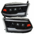 LED PROJECTOR HEADLIGHTS WITH MATTE BLACK HOUSING AND CLEAR LENS