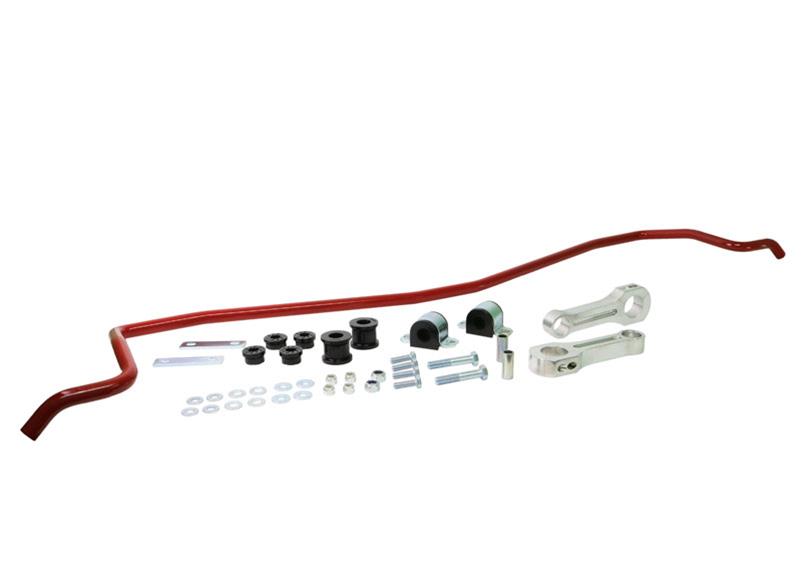 Sway bar 1 Sway Bar 8 Bushings 2 Tubes 2 Links 2 Plates 2 Saddles 6 Bolts 12 Washers 6 Nuts Grease