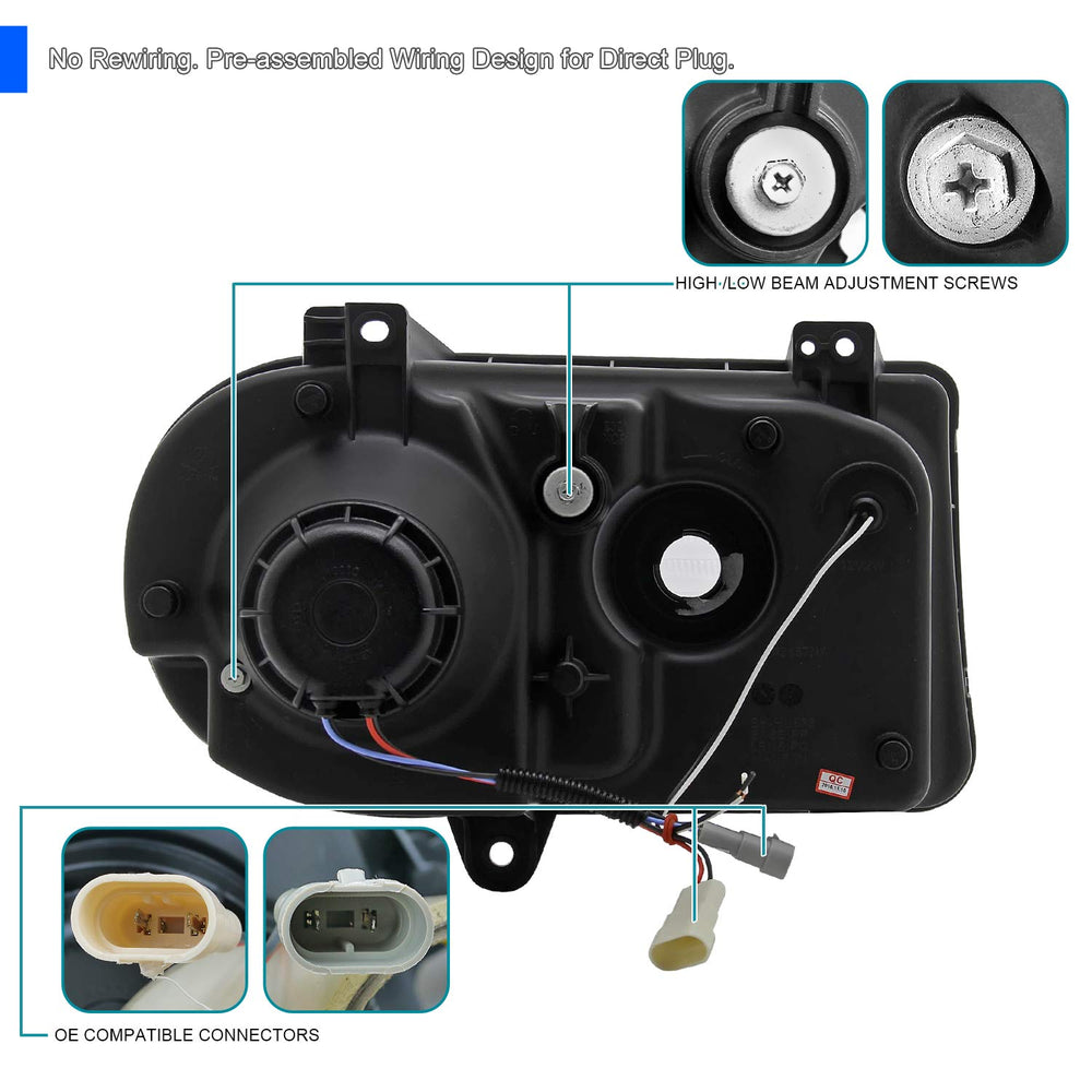 PROJECTOR HEADLIGHT - GLOSSY BLACK