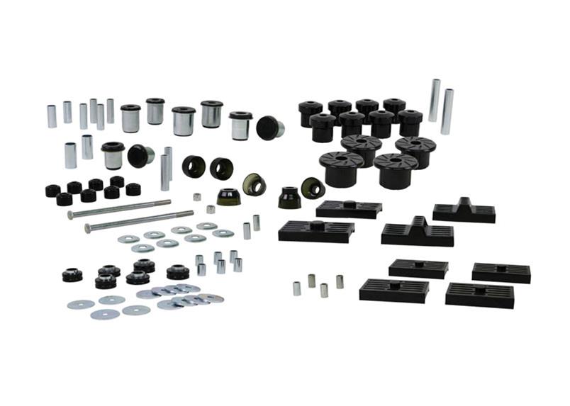 Essential Vehicle Kit 8 Shell Bushings 34 Bushings 6 Boots 22 Tubes 2 Bolts 20 Washers Grease