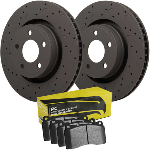 ~(39 lbs. 12X12X9)~ Talon Cross-Drilled and Slotted and PC Brake Pad Kit