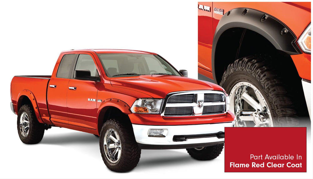 0920 RAM 1500 (NOT LARAMIE) POCKET STYLE FENDER FLARES FLAME RED CLEAR COAT (