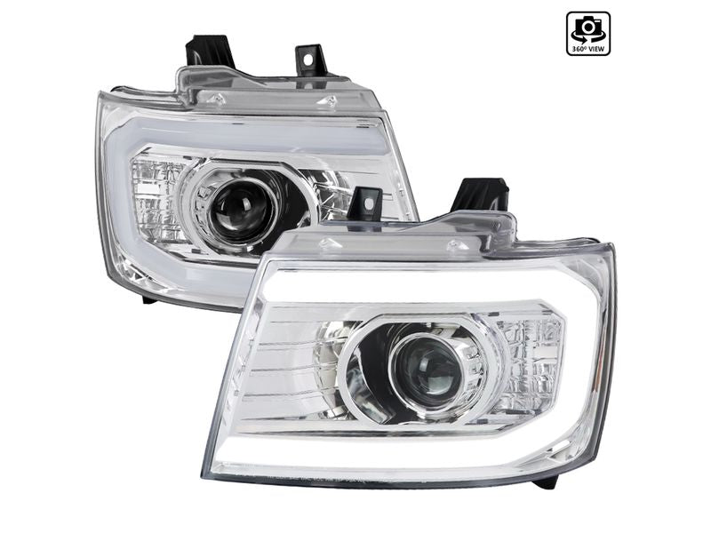 PROJECTOR HEADLIGHT - CHROME HOUSING - CLEAR LENS WITH AMBER REFLECTORS