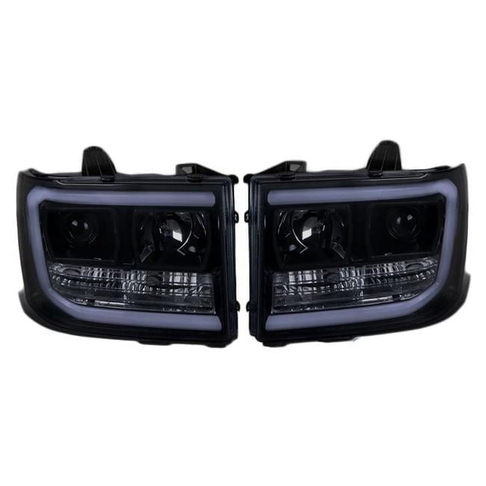 PROJECTOR HEADLIGHTS - GLOSSY BLACK WITH LIGHT SMOKED LENS