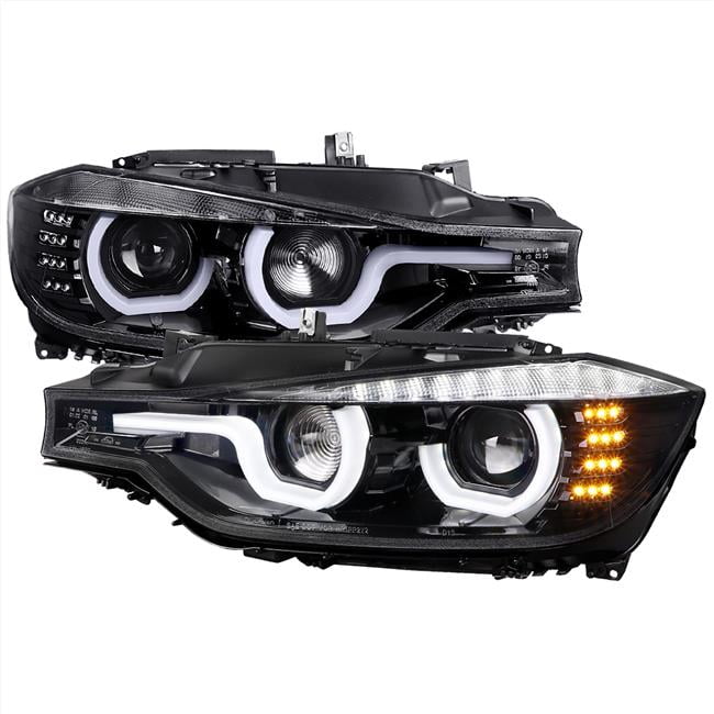 F30 PROJECTOR HEADLIGHTS GLOSSY BLACK WITH CLEAR LENS