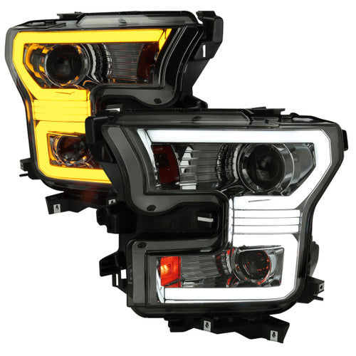 LED PROJECTOR HEADLIGHTS WITH SEQUENTIAL TURN SIGNAL - SMOKED LENS