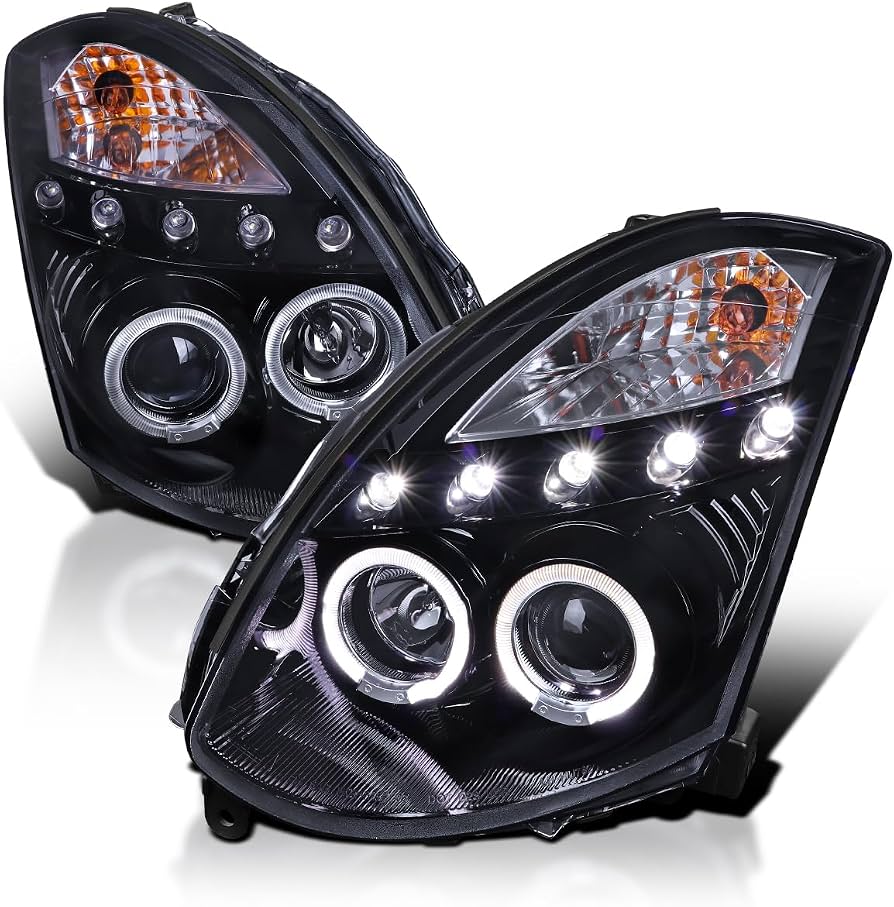 PROJECTOR HEADLIGHT GLOSS BLACK HOU