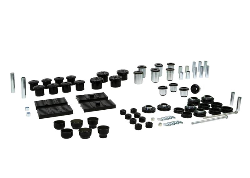 Essential Vehicle Kit 42 Bushings 10 Shell Bushings 16 Tubes 2 Bolts 8 Washers 2 Nuts Grease