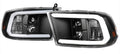 LIGHT BAR STYLE PROJECTOR HEADLIGHTS-BLACK HOUSING WITH CLEAR LENS