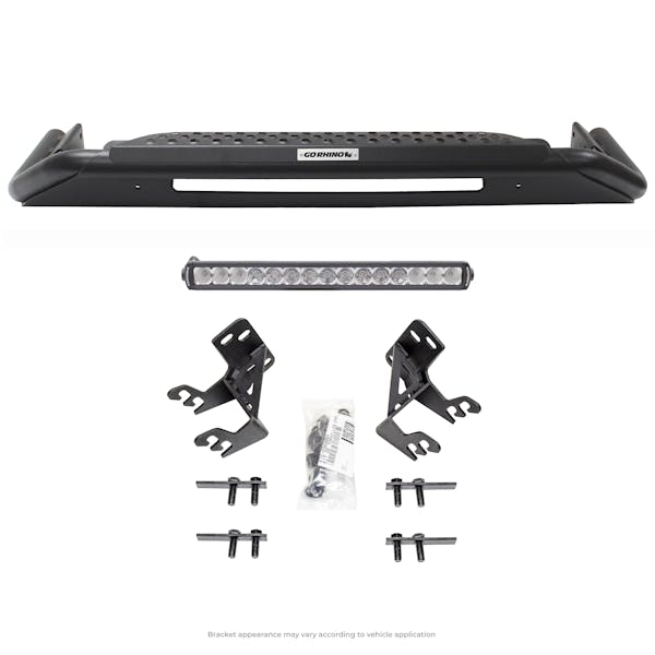 19C RAM 1500 RC3 LR SKID PLATE BULL BAR W/MNTING BRKTS LIGHT BAR KIT TXTD BLACK