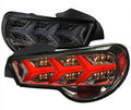 SUBARU BRZ LAMBO STYLE SEQUENTIAL LED TAIL LIGHT WITH GLOSSY BLACK HOUSING AND CLEAR LENS