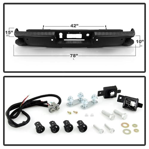 1418 SILVERAD/SIERRA 1500 REAR STEEL BUMPER BLACK