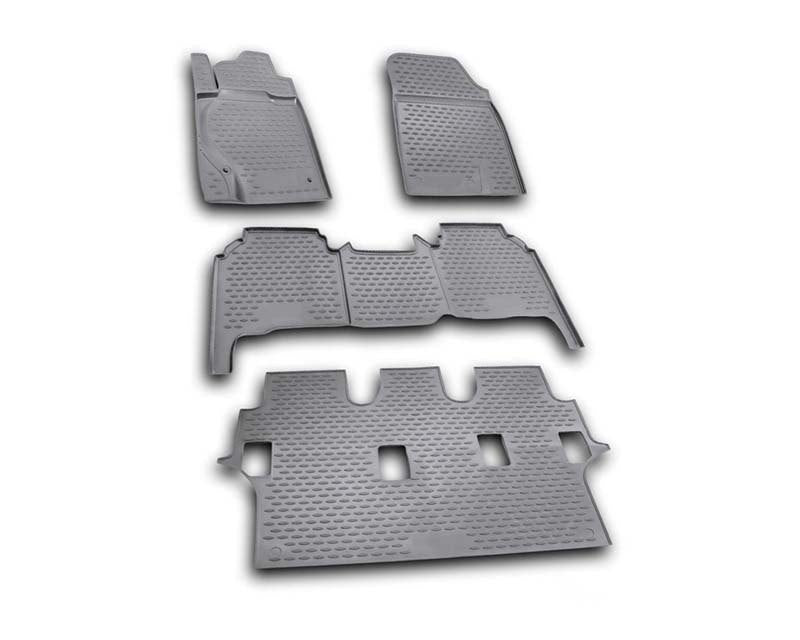 ~(12 lbs. 33X20X6)~ Profile Liners Front 2nd and 3rd Row Set Black Land Cruiser 2008-2013