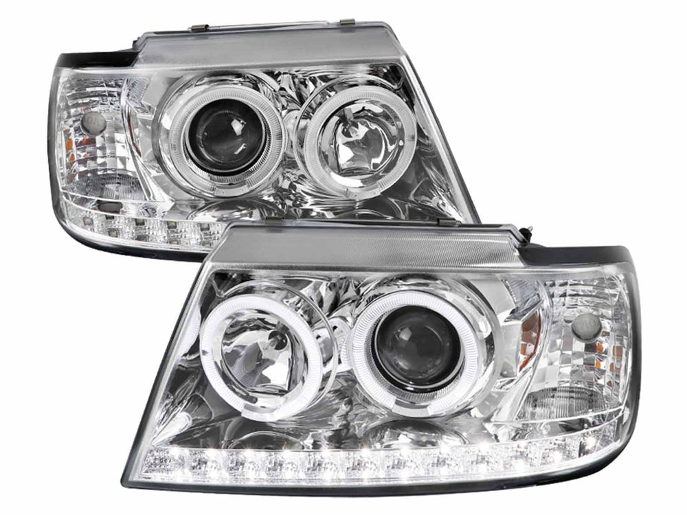 PROJECTOR HEADLIGHTS CHROME HOUSING CLEAR LENS