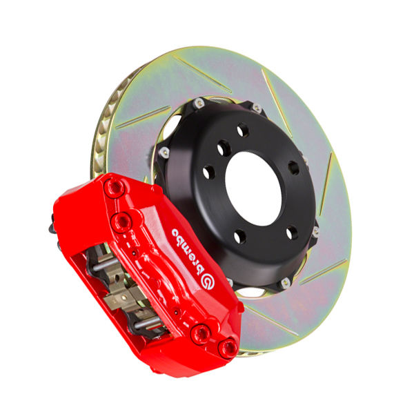 Brembo 96-00 Honda Civic EX Coupe/Sedan Front Slotted GT BBK 4 Piston 2pc 328x28 Rotors - Red