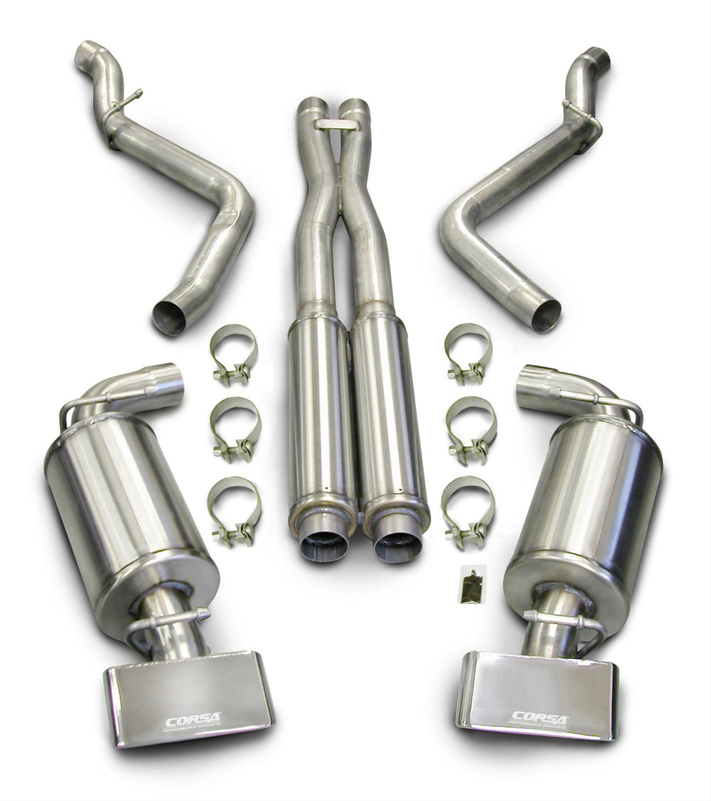 2.75 Inch Cat-Back Sport Dual Exhaust Polished GTX Tips 08-10 Dodge Challenger SRT-8 6.1L V8 Stainle