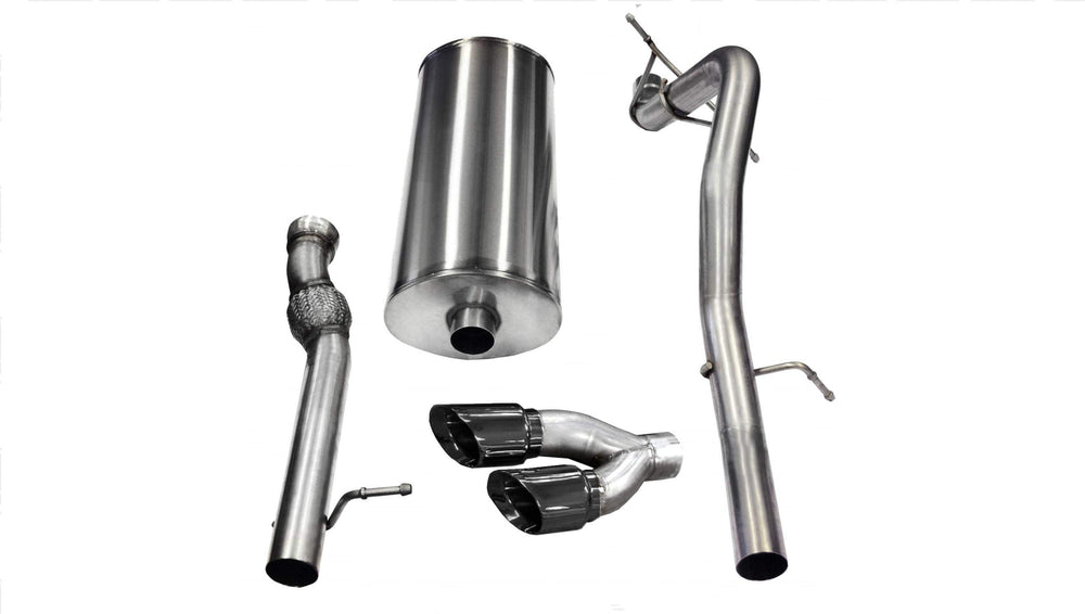 Two Twin 3.0 Inch Black Tips Clamps Included Dual Rear Exit For Corsa Jetta GLI Mk6 Exhaust Only Sta