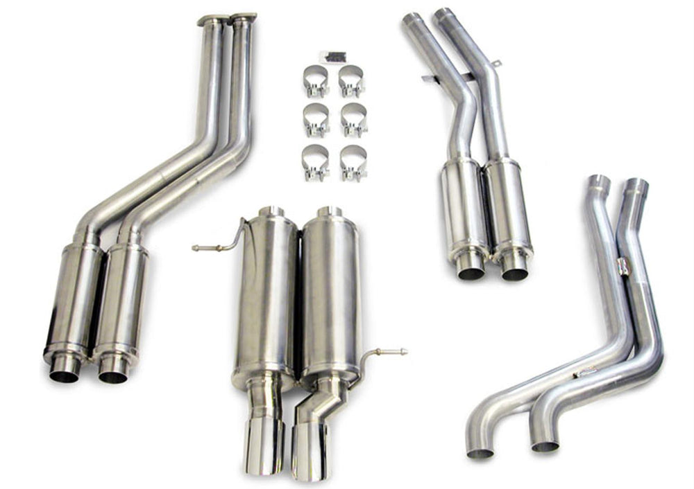 2.25 Inch Cat-Back Sport Single Rear Exhaust 3.0 Inch Polished Tips 99-06 BMW 325 328 330 E46 Stainl